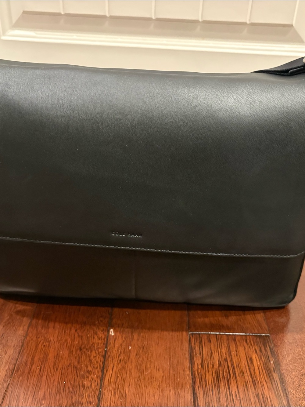 Black Leather Messenger Bag - Cole  Haan